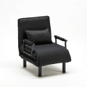 Fauteuil convertible 1 place chauffeuse en tissu Deborah 