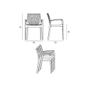 Chaise en polypropylène accoudoirs jardin café Grand Soleil Gruvyer Arm 