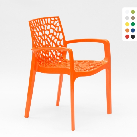 Chaise en polypropylène accoudoirs jardin café Grand Soleil Gruvyer Arm Promotion