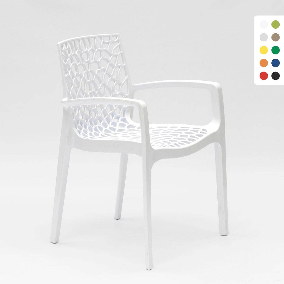 Chaise en polypropylène accoudoirs jardin café Grand Soleil Gruvyer Arm 