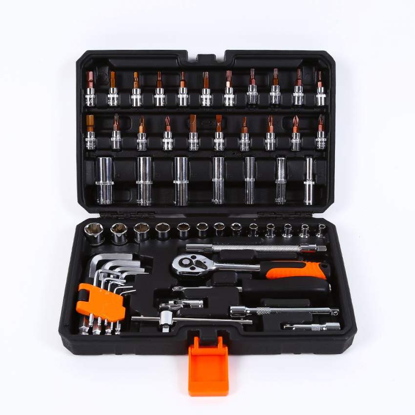 Caisse à outils avec clés à douille tournevis à cliquet et écrous hexagonaux 99 pièces Hx Promotion Caisse à outils avec clés à douille tournevis à cliquet et écrous hexagonaux 99 pièces Hx Promotion