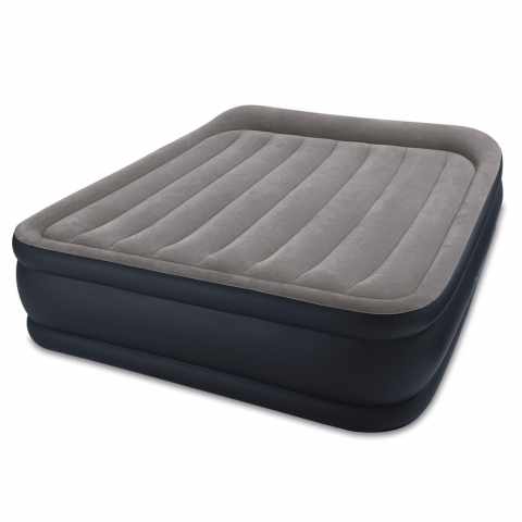 Intex 64136 matelas lit d'appoint gonflable double électrique lit de camp portable 152x203x42cm