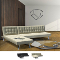 Canapé d'angle droit convertible 3 places avec méridienne en similicuir Zircone Remises