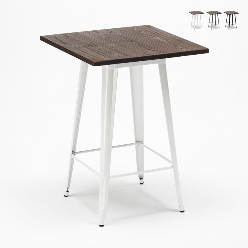 table haute 60x60 de cuisine pour tabourets en métal et bois welded Promotion table haute 60x60 de cuisine pour tabourets en métal et bois welded Promotion