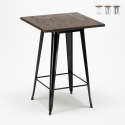 table haute 60x60 de cuisine pour tabourets en métal et bois welded Prix