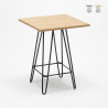 Table haute 60x60 industrielle pour tabouret de bar métal acier bois Bolt Réductions