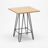 Table haute 60x60 industrielle pour tabouret de bar métal acier bois Bolt Choix