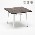 table industrielle Lix acier et bois 80x80 restaurant maison allen Promotion