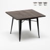 table industrielle acier et bois 80x80 restaurant maison allen Dimensions