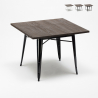 table industrielle Lix acier et bois 80x80 restaurant maison allen Dimensions
