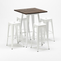 table haute + 4 tabourets métalliques style pour bars et pubs harlem 