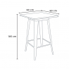 table haute + 4 tabourets métalliques style pour bars et pubs harlem 