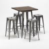 table haute + 4 tabourets en métal style industriel williamsburg Offre