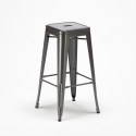 table haute + 4 tabourets en métal style industriel williamsburg 