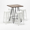 table haute 60×60 + 4 tabourets de bar style industriel kips bay Offre