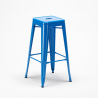 table haute + 4 tabourets en métal style industriel little italy 