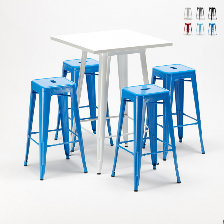 table haute + 4 tabourets design Lix industriel de bars union square Choix