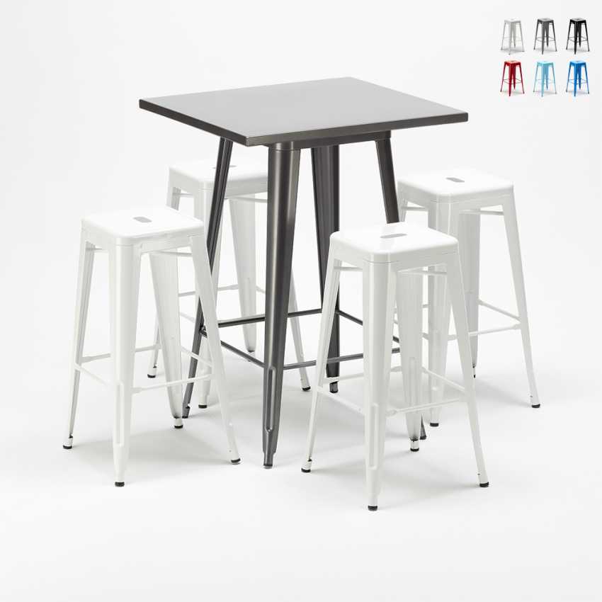 table haute + 4 tabourets métalliques conçus par industrial gowanus Choix