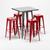 table haute + 4 tabourets métalliques conçus par industrial gowanus 