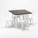 table + 4 chaises carrées en métal bois style industriel midtown Offre