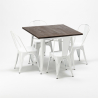 table + 4 chaises carrées en métal bois style industriel midtown Offre