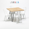 table et 4 chaises carrées en métal et bois au style industriel tribeca Choix