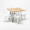 table et 4 chaises carrées en métal et bois au style industriel tribeca Caractéristiques