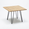 table et 4 chaises carrées en métal et bois au style industriel tribeca 
