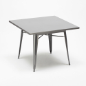 table carrée + 4 chaises en métal au style industriel Lix flushing 