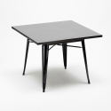 table carrée + 4 chaises en métal style industriel soho 