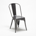 table carrée + 4 chaises en métal style industriel soho 