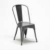 table carrée + 4 chaises en métal style industriel soho 