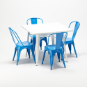 table carrée + 4 chaises en métal style Lix design industriel harlem Caractéristiques