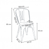 table carrée + 4 chaises en métal style Lix design industriel harlem 