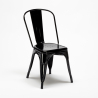 table carrée + 4 chaises en métal style design industriel harlem 