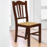Chaise rustique en bois avec assise en paille pour salon et salle à manger Silvana Offre