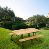 Table de brasserie bancs en bois 3 pieds pliants festival jardin 220x80 Catalogue
