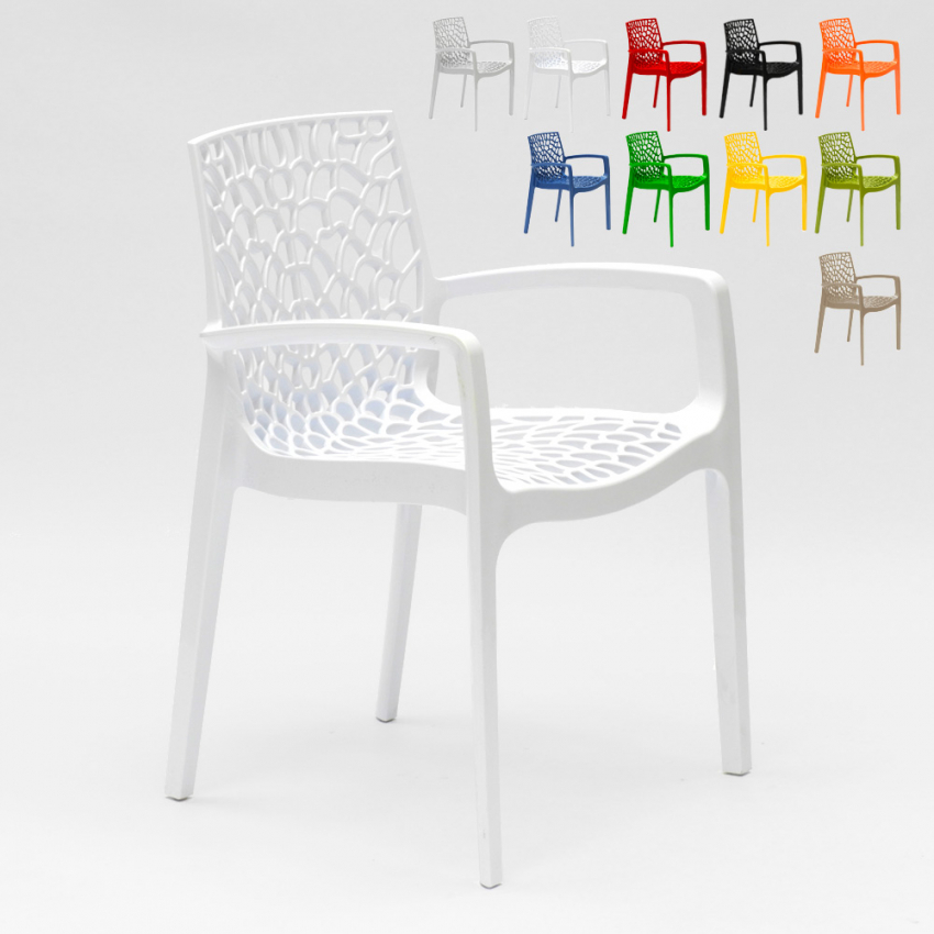 Chaise en polypropylène accoudoirs jardin café Grand Soleil Gruvyer Arm Chaise en polypropylène accoudoirs jardin café Grand Soleil Gruvyer Arm