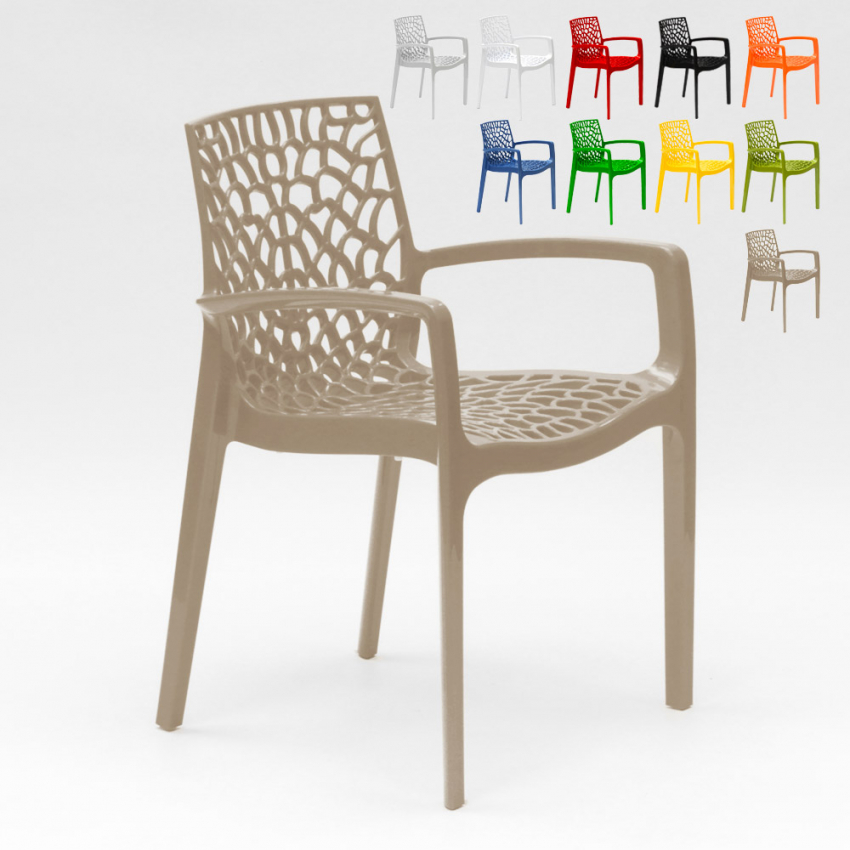 Chaise en polypropylène accoudoirs jardin café Grand Soleil Gruvyer Arm Chaise en polypropylène accoudoirs jardin café Grand Soleil Gruvyer Arm
