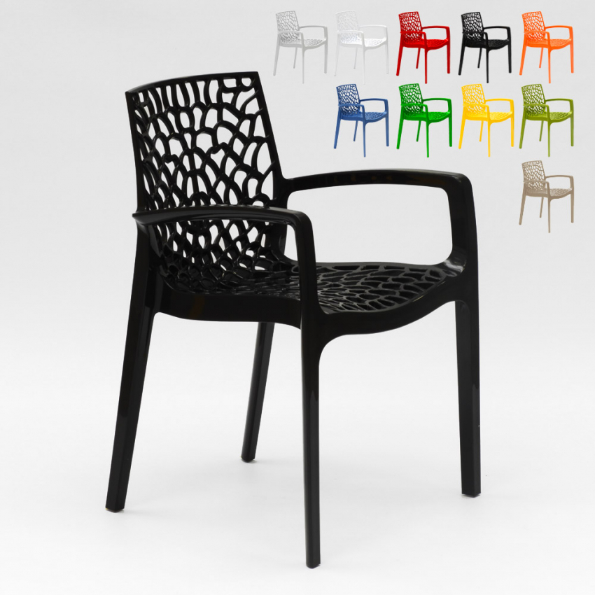 Chaise en polypropylène accoudoirs jardin café Grand Soleil Gruvyer Arm Chaise en polypropylène accoudoirs jardin café Grand Soleil Gruvyer Arm