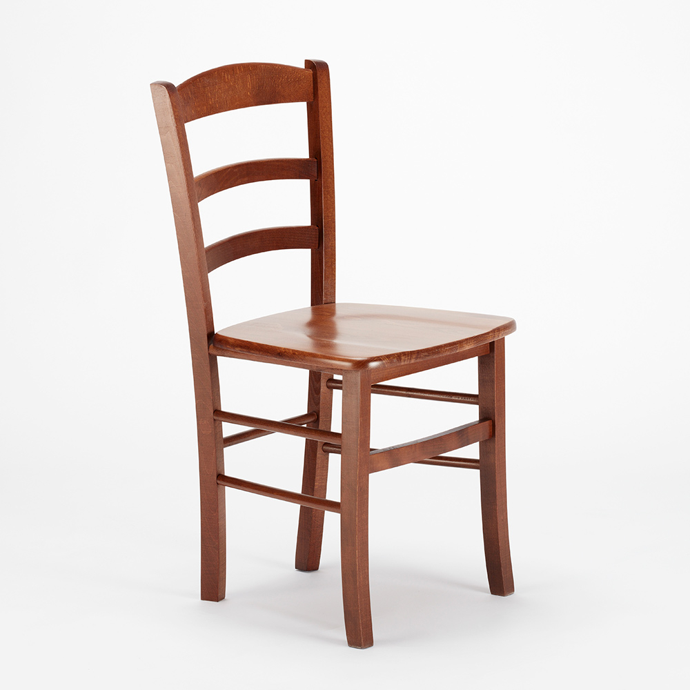 Paesana Wood chaise en bois rustique pour salle à manger et restaurant