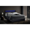 Lit double  à LED avec coffre et sommier à lattes 160x190 Geneva King Offre