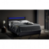 Lit double  à LED avec coffre et sommier à lattes 160x190 Geneva King Offre