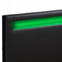 Lit double  à LED avec coffre et sommier à lattes 160x190 Geneva King Modèle