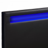 Lit double  à LED avec coffre et sommier à lattes 160x190 Geneva King Dimensions