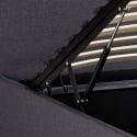 Lit double  160x190 avec sommier à lattes et coffre de rangement Basel King Modèle