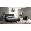Lit double 160x190 en tissu avec sommier à lattes Zurich King Remises