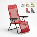 Chaise longue de plage et de jardin avec accoudoirs en acier Relax Choix
