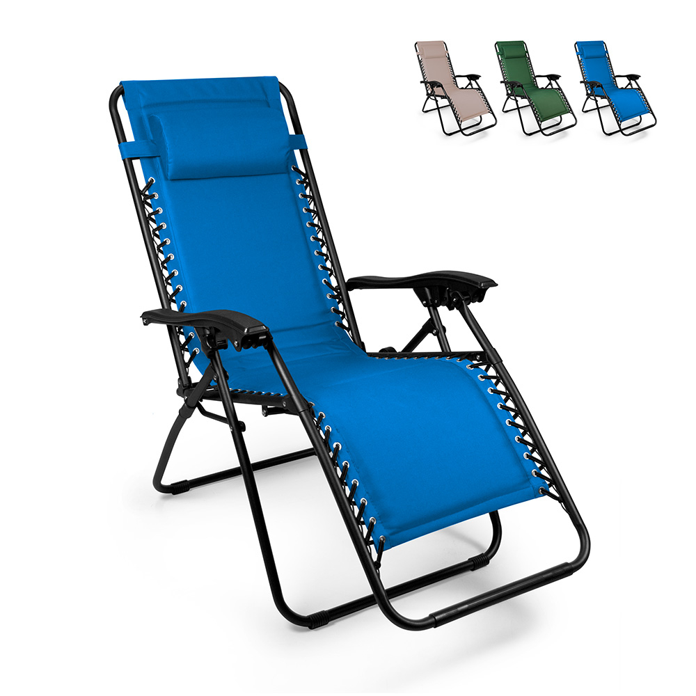Chaise longue de plage et de jardin pliante multi-positions Emily Pump Zero Gravity