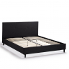 Lit double  160x190 en tissu avec sommier à lattes Lausanne King 